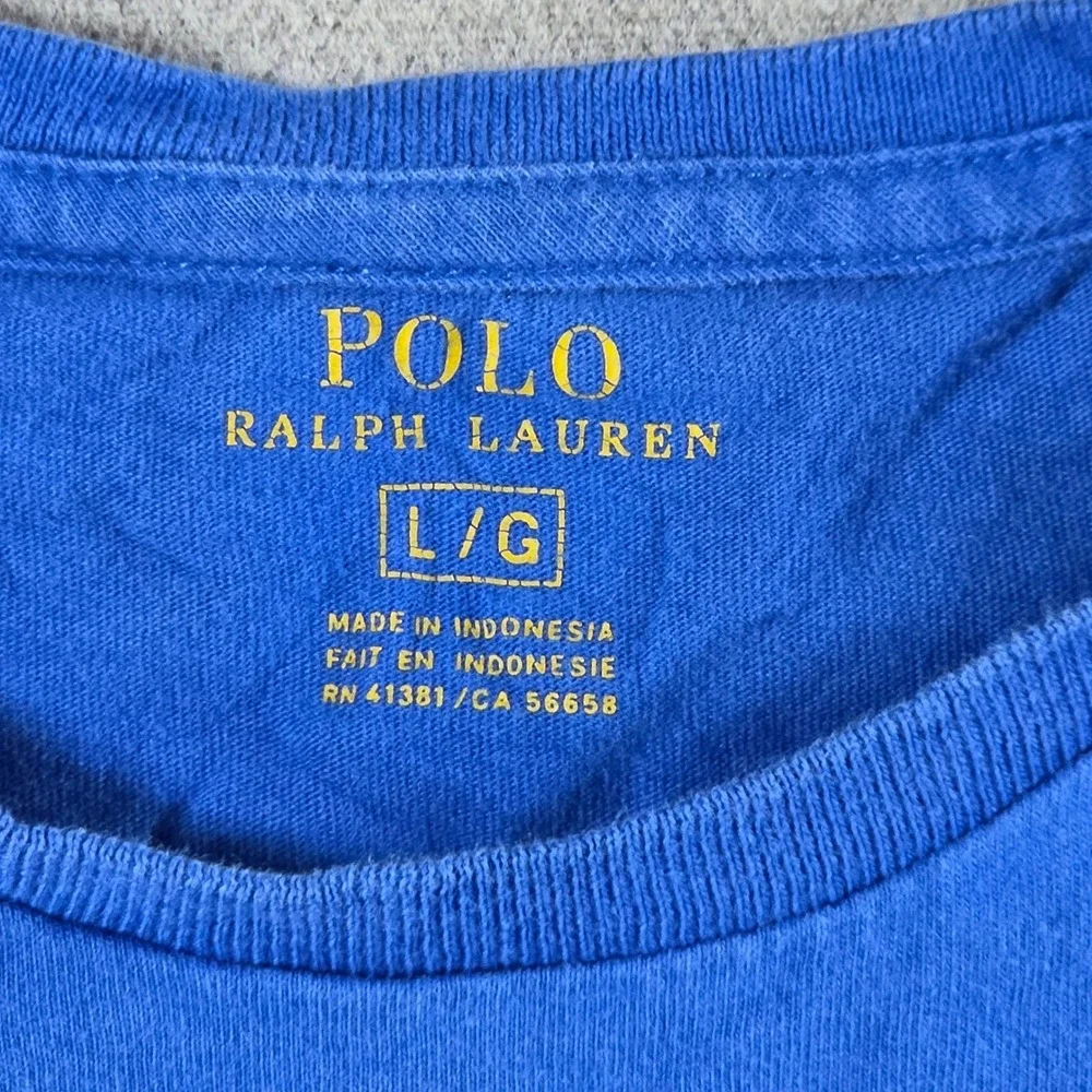 Polo Ralph Lauren T-Shirt Mens Large Blue Short Sleeve‎ Embroidered Pony Logo
